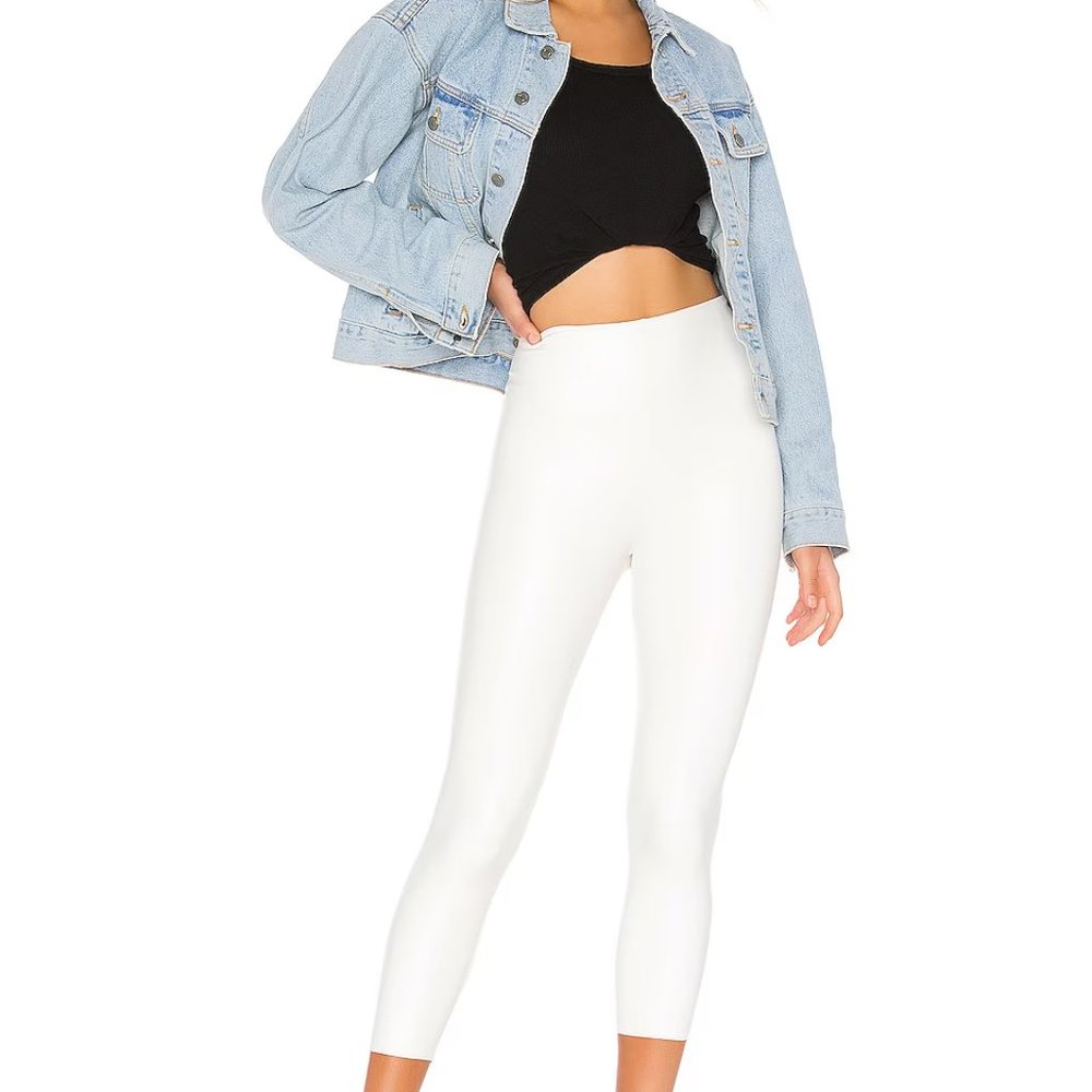 Commando Perfect Control Faux Leather Capri Legging SLG32 White